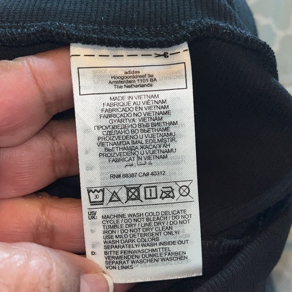 Adidas Black Sweatpants for Active Comfort LOUNGE RIBBED FLARED-LEG PANTS Large - Picture 9 of 11